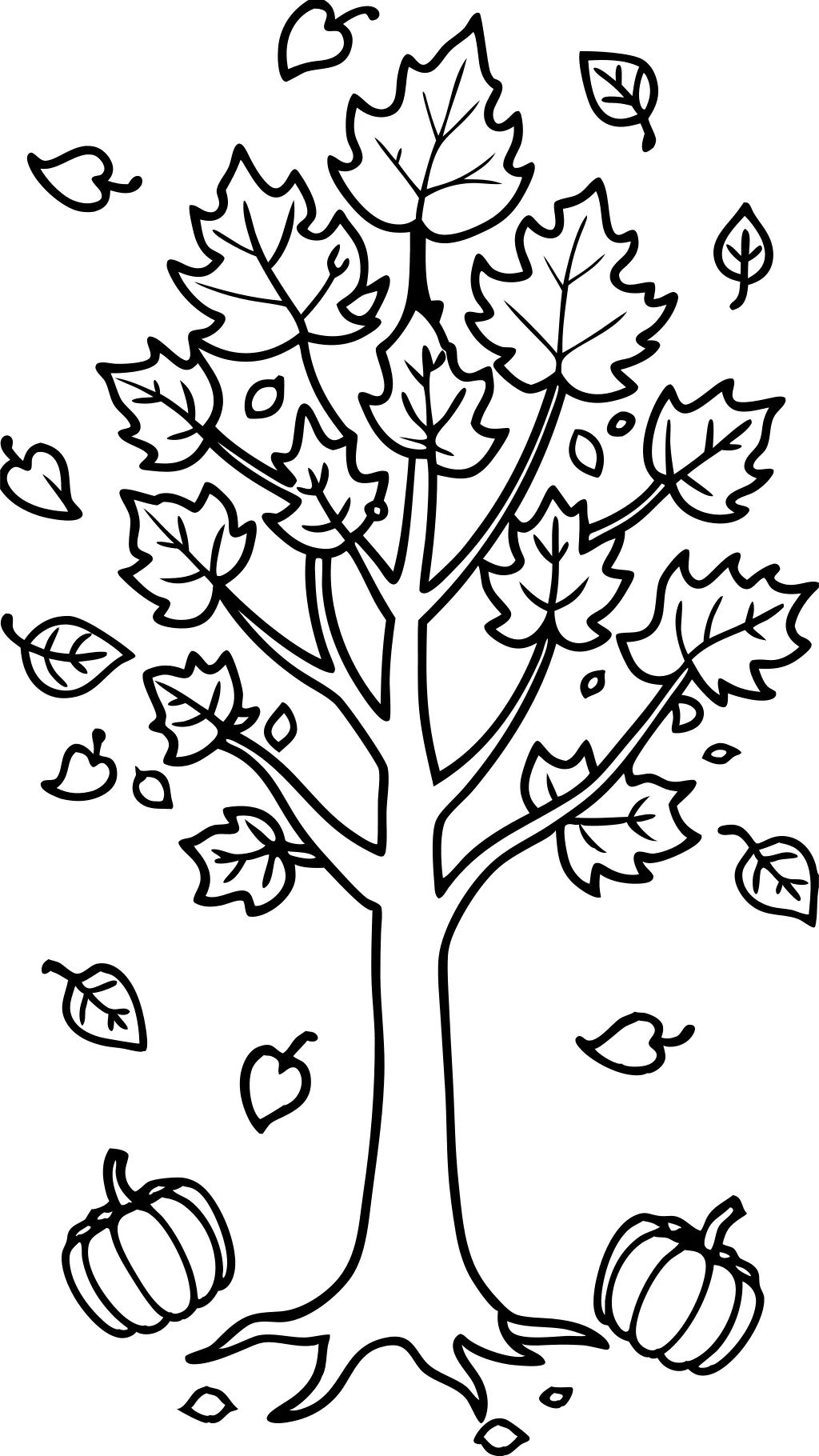 fall tree coloring page